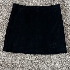 XOXO Vintage Mini Black Genuine Leather Suede Skirt Size S